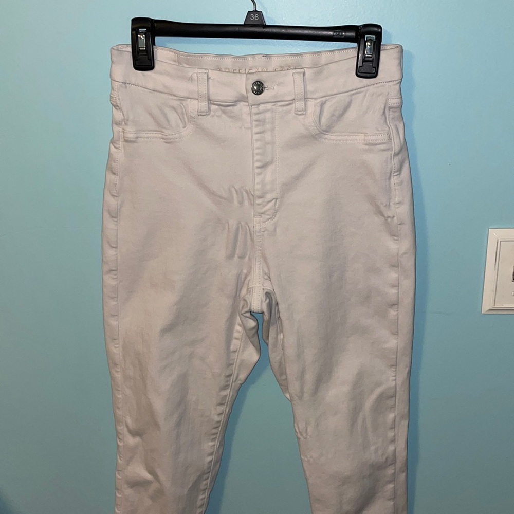 American Eagle- White Extra Long Next Level Stretch Jeans